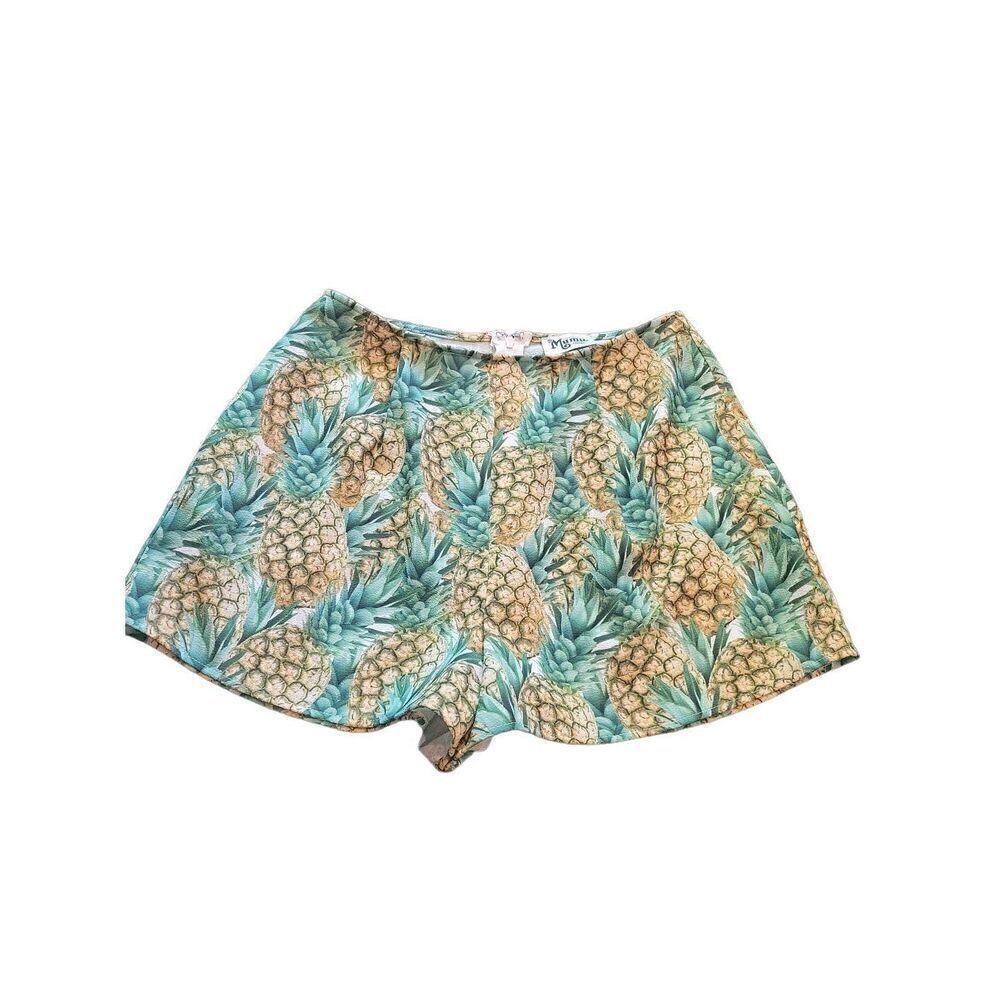 Show Me Your Mumu Shorts Women's Small Pineapple Print High Rise Zip Back